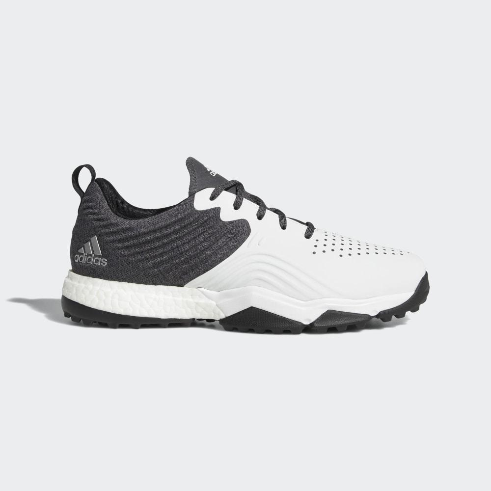 Pantofi Golf Adidas Adipower 4orged S Wide Barbati Romania - Negrii/Albi/Argintii Metal B37173